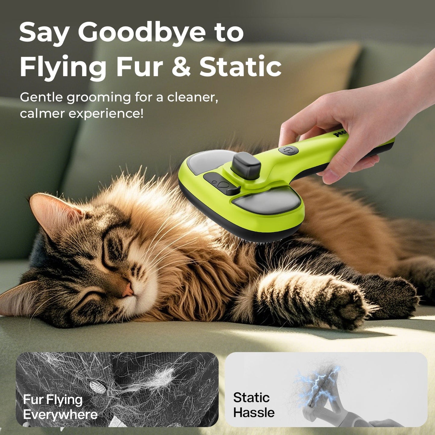 PurrMist 3-in-1 Self-Cleaning Pet Brush
