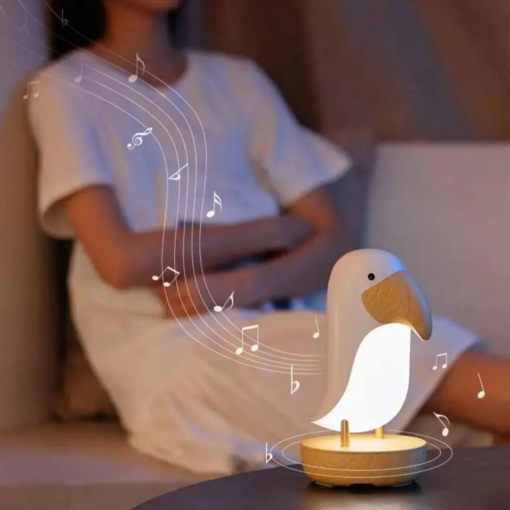 Kane Tranquil Wooden Bird Lamp With Speaker