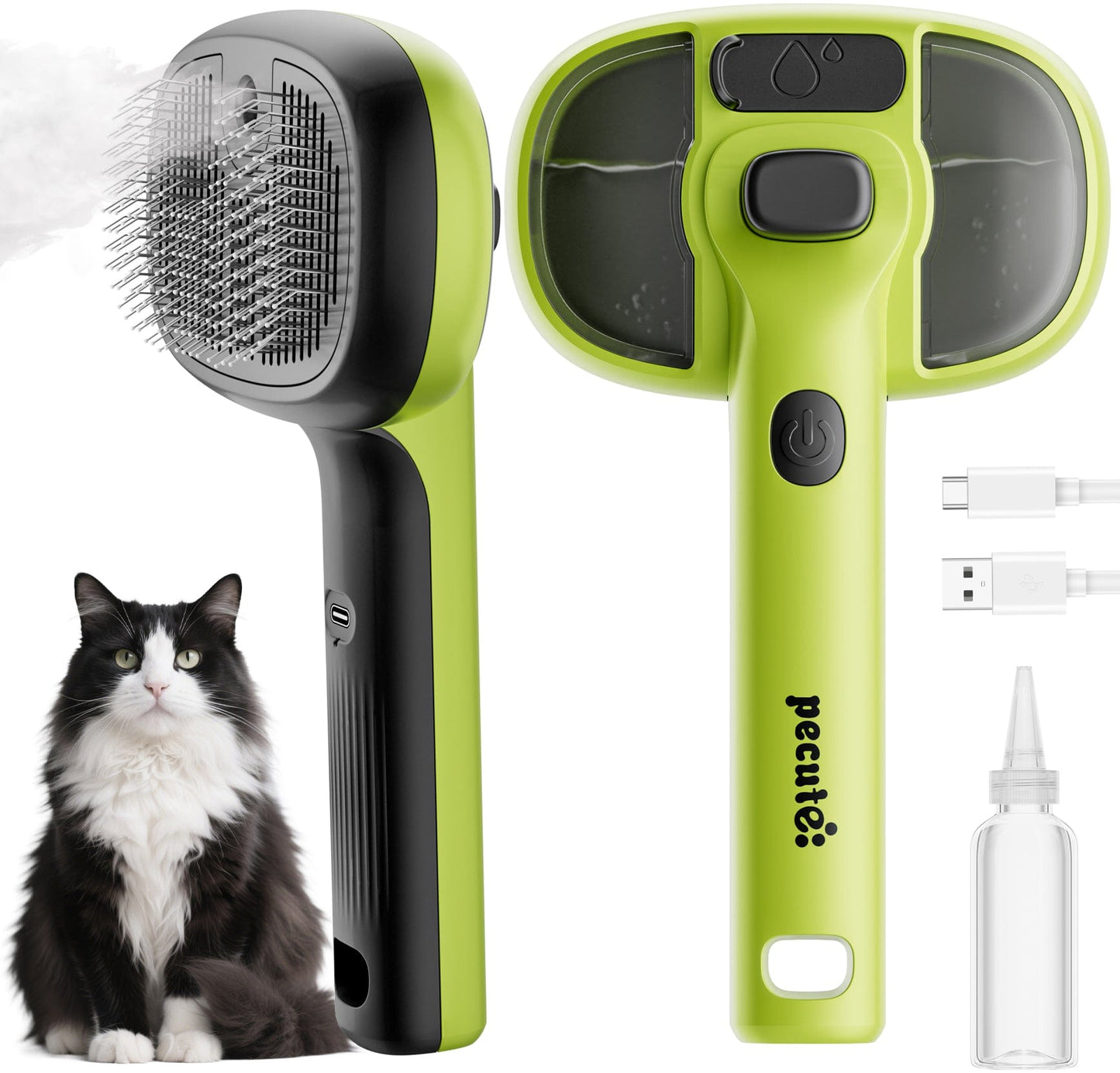 PurrMist 3-in-1 Self-Cleaning Pet Brush