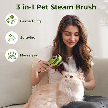 PurrMist 3-in-1 Self-Cleaning Pet Brush