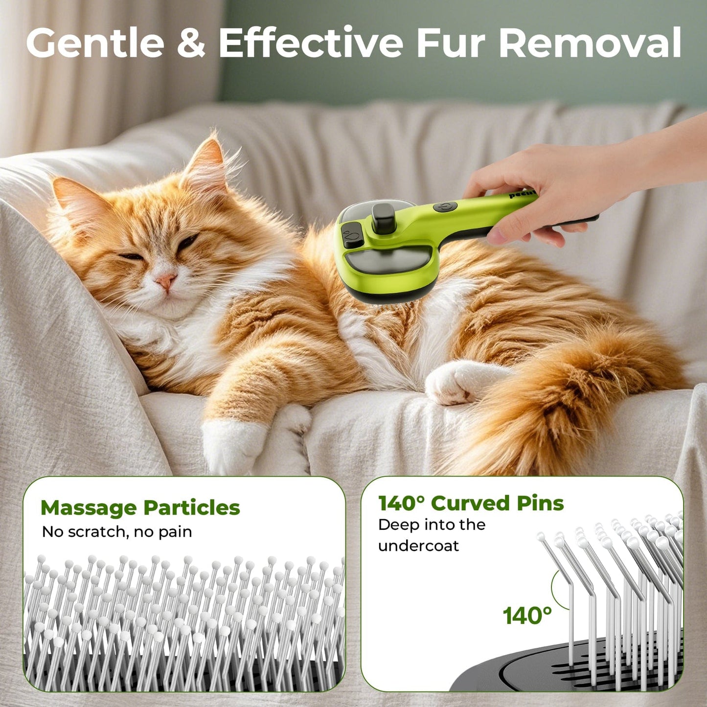 PurrMist 3-in-1 Self-Cleaning Pet Brush