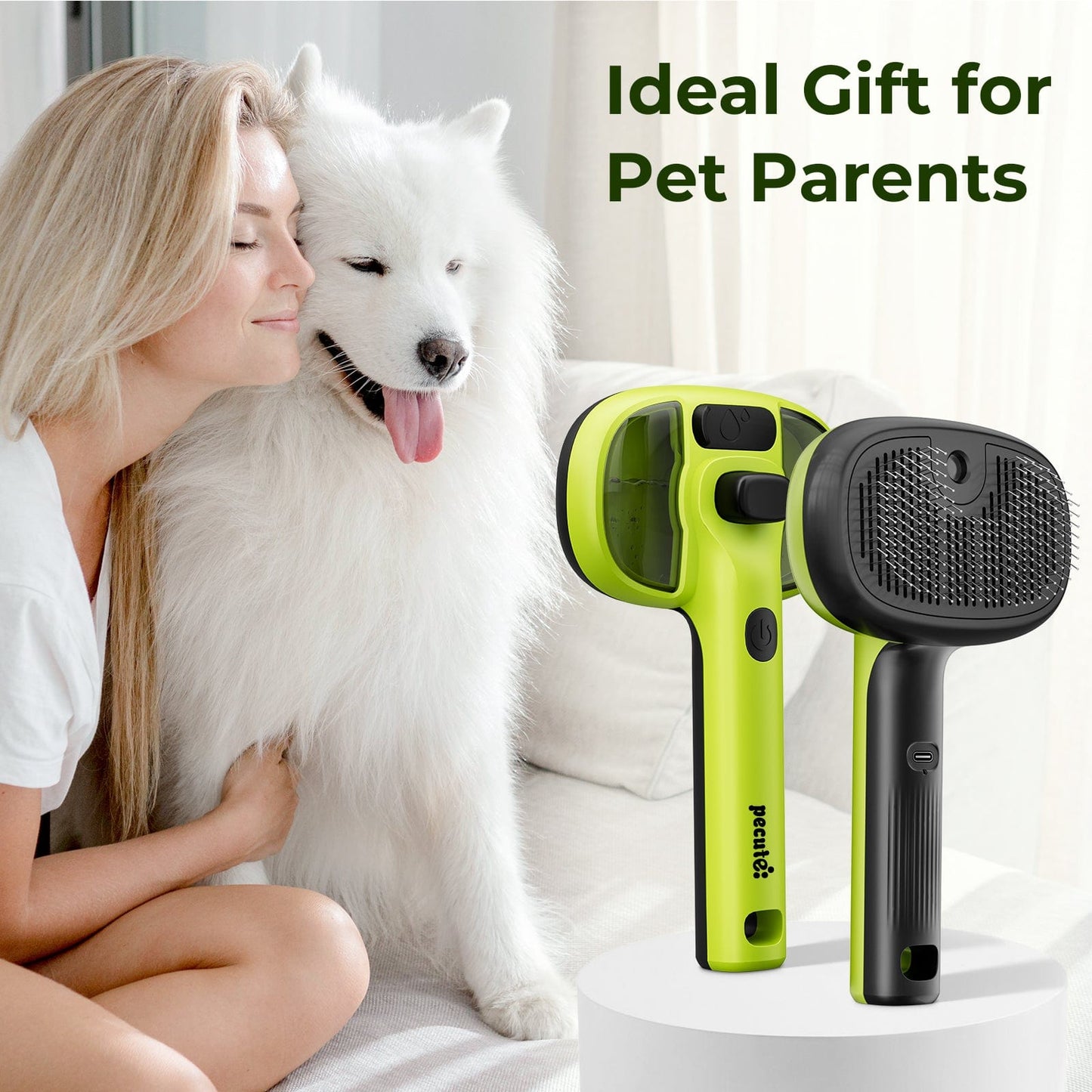 PurrMist 3-in-1 Self-Cleaning Pet Brush