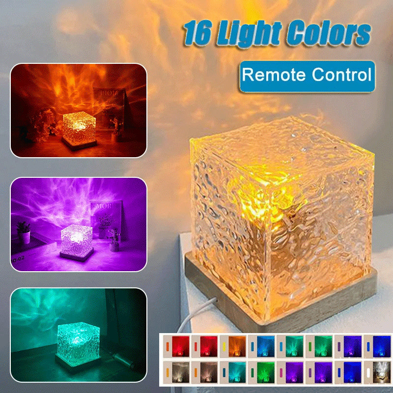 Water Ripple Lamp – USB Rotating RGB Night Light
