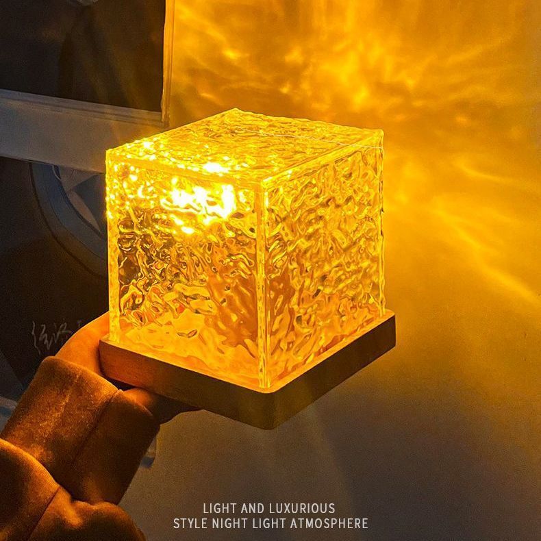 Water Ripple Lamp – USB Rotating RGB Night Light