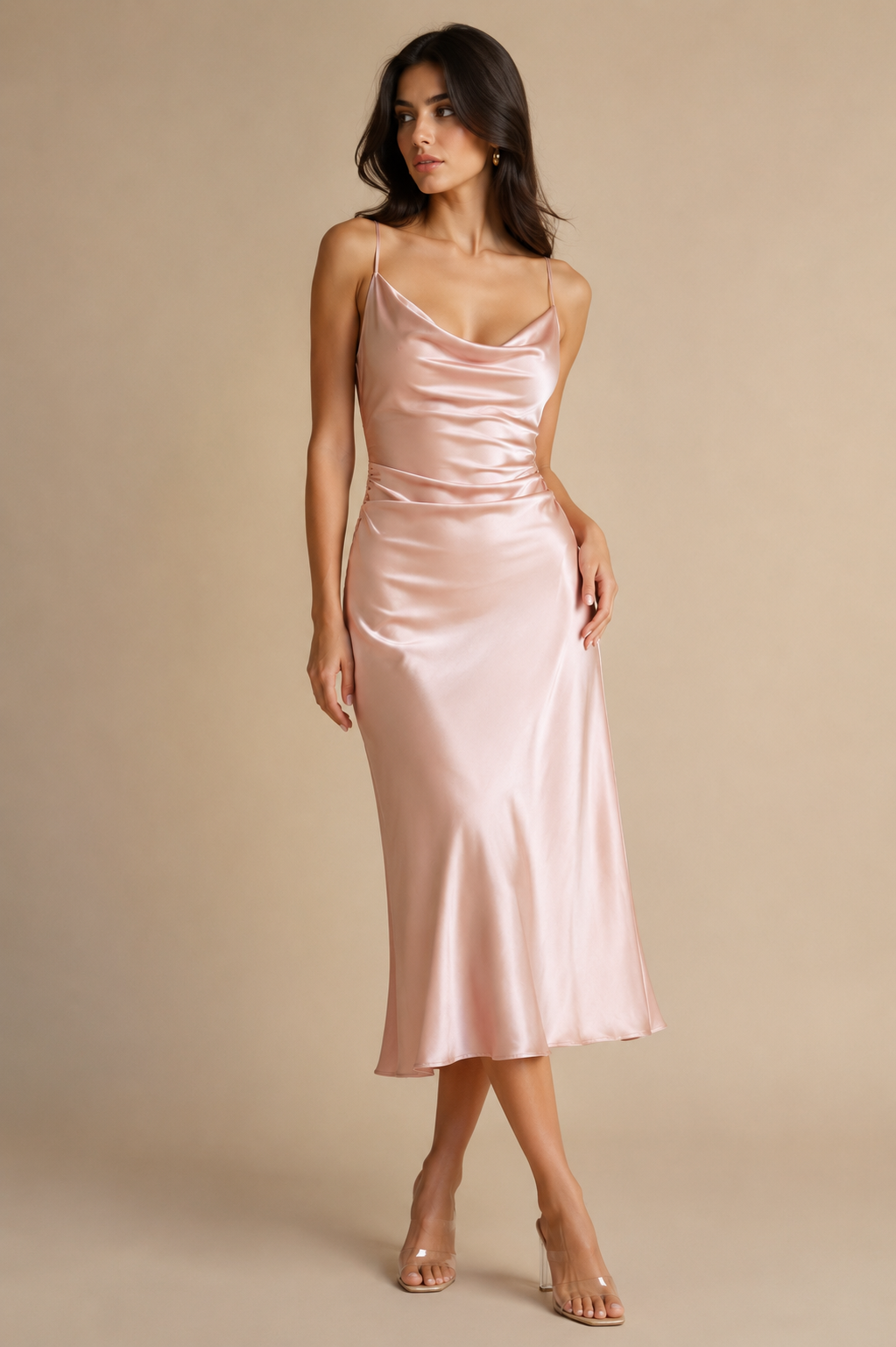 Nova Satin Midi Dress