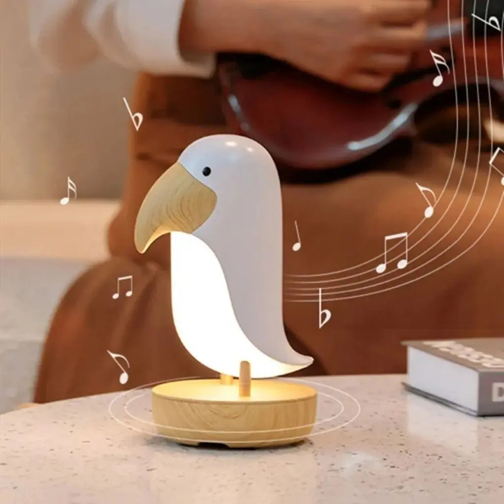 Kane Tranquil Wooden Bird Lamp With Speaker