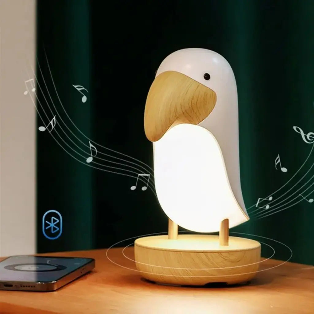 Kane Tranquil Wooden Bird Lamp With Speaker