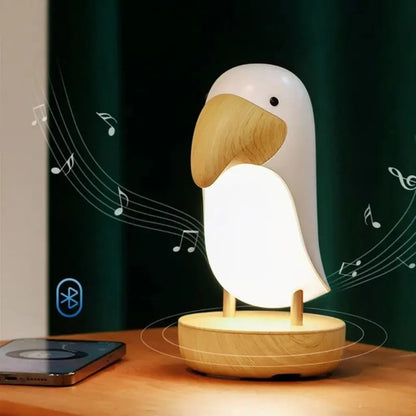 Kane Tranquil Wooden Bird Lamp With Speaker