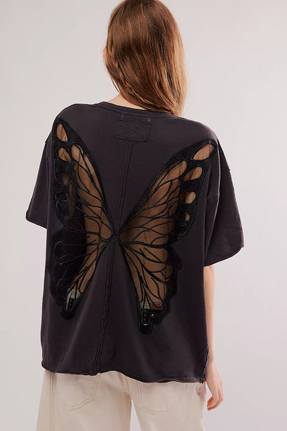 Butterfly Open Back T-Shirt