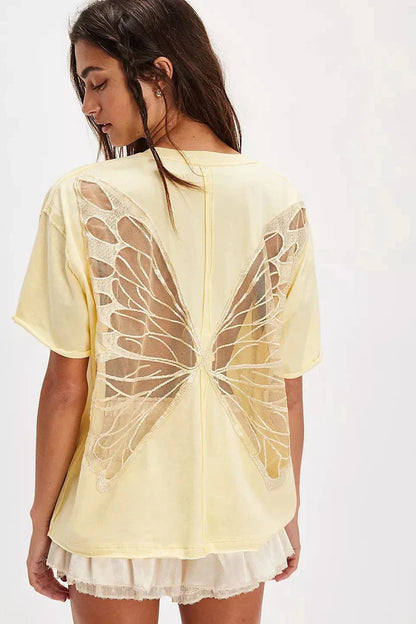 Butterfly Open Back T-Shirt