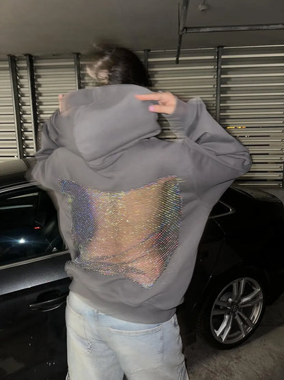Backstage Crystal-Mesh Hoodie