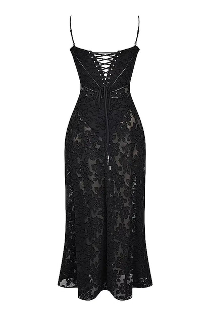 Black Floral dress - LOUVELLI